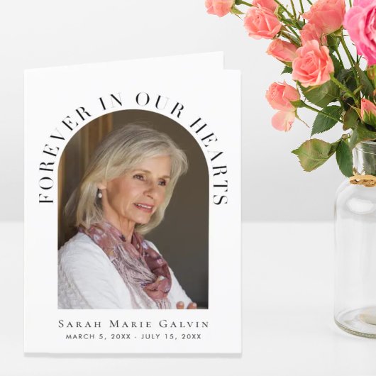 Carte De Remerciements Pour toujours dans nos coeurs Photo Funeral Memori