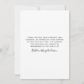 Carte De Remerciements Pour toujours dans nos cœurs Photo Sympathie Funér (Dos)