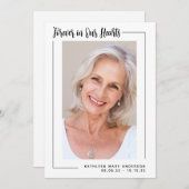 Carte De Remerciements Pour toujours dans nos cœurs Photo Sympathie Funér (Devant / Derrière)