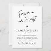 Carte De Remerciements Pour toujours dans nos coeurs photo sympathie merc (Devant)