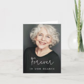 Carte De Remerciements Pour toujours dans nos coeurs script décontracté p (Devant)