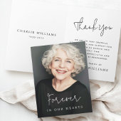 Carte De Remerciements Pour toujours dans nos coeurs script décontracté p