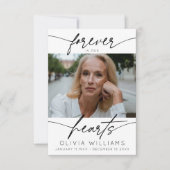 Carte De Remerciements Pour toujours dans nos cœurs Simple Script Photo F (Devant)