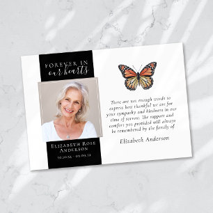 Carte De Remerciements Pour toujours dans notre coeur Sympathie photo pap