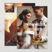 CARTE DE REMERCIEMENTS POUR UN MARIAGE (Devant / Derrière)