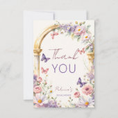 Carte De Remerciements Pour une vie de papillons douche de mariée printan (Devant)