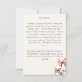 Carte De Remerciements Pour une vie de papillons douche de mariée printan (Dos)