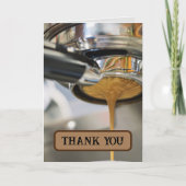 Carte De Remerciements Pouring Espresso from Coffee Machine (Devant)