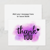 Carte de remerciements pourpre (Devant / Derrière)