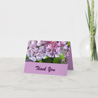 Carte de remerciements pourpre d'hortensia