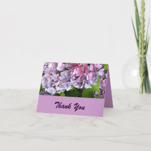 Carte de remerciements pourpre d'hortensia