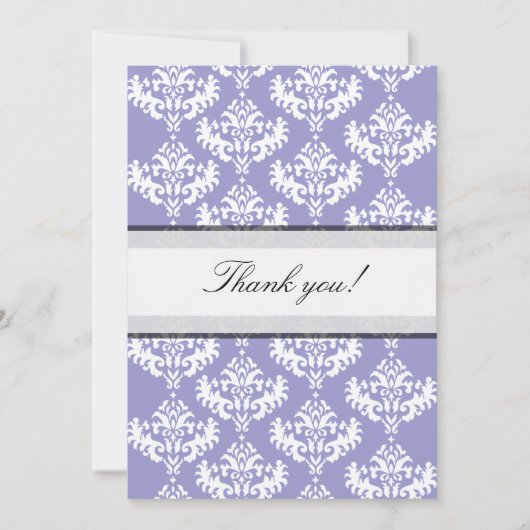 Carte de remerciements pourpre et blanc (Devant)