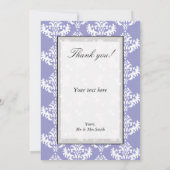 Carte de remerciements pourpre et blanc (Dos)