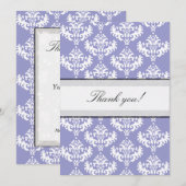 Carte de remerciements pourpre et blanc (Devant / Derrière)