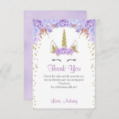 Carte de remerciements, pourpre et or (Devant / Derrière)