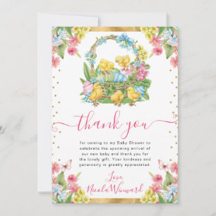 Carte De Remerciements Pousins et œufs à l'aquarelle Baby Shower de print
