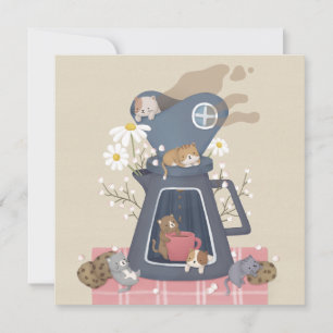 Carte De Remerciements Poussière à café et chatons
