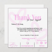 CARTE DE REMERCIEMENTS PR (Devant / Derrière)