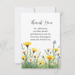 Carte De Remerciements Prairie de Fleurs Sauvages Délicates
