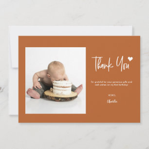 Carte De Remerciements Premier Anniversaire avec Photo Personnalisée Mode