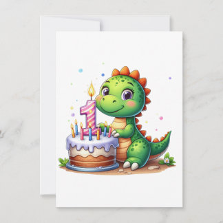 Carte De Remerciements Premier anniversaire de Dino