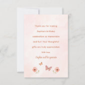 Carte De Remerciements Premier anniversaire de la fille aux champignons d (Dos)