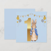 Carte De Remerciements Premier anniversaire de Pierre Lapin (Devant / Derrière)