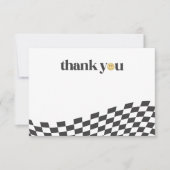 Carte De Remerciements Premier anniversaire du cool One Boy À damiers Rét (Devant)