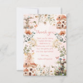 Carte De Remerciements Premier Anniversaire Fille Champignon Jardin Encha (Devant)