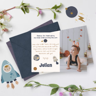 Carte De Remerciements Premier anniversaire, Première orbite autour du so