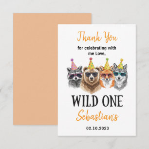 Carte De Remerciements Premier Anniversaire Wild One Safari – Animal de l