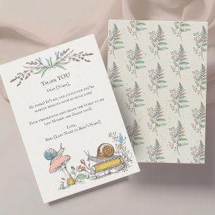 Carte De Remerciements Premier chapitre anniversaire cottagecore dessiné 