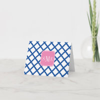 Premier Monogramme Papier en bambou bleu et blanc