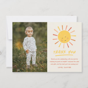 Carte De Remerciements Premier Tour Autour du Soleil Enfants Photo Annive