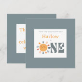 Carte De Remerciements Premier voyage autour du soleil (Devant / Derrière)