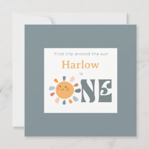 Carte De Remerciements Premier voyage autour du soleil