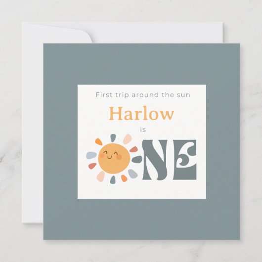 Carte De Remerciements Premier voyage autour du soleil (Devant)