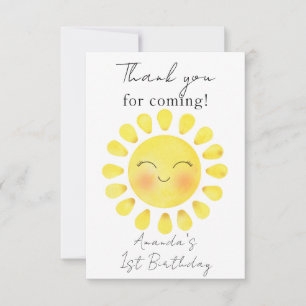 Carte De Remerciements Premier voyage autour du Soleil 1er anniversaire M