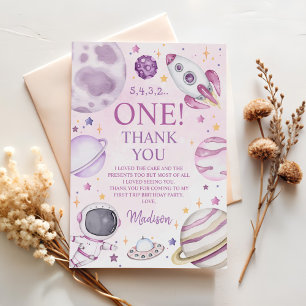 Carte De Remerciements Premier Voyage Autour Du Soleil Girl Space 1er Ann