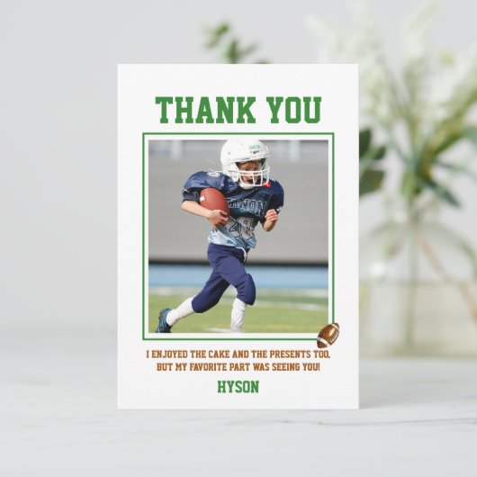 Carte De Remerciements Première année | Football 1er anniversaire (Debout devant)