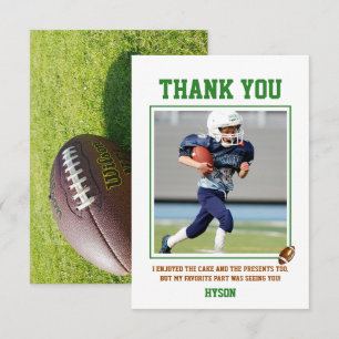 Carte De Remerciements Première année Football 1er anniversaire