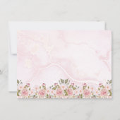 Carte De Remerciements Première communion d'aquarelle rose des roses (Dos)