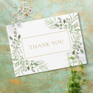 Carte De Remerciements Première communion de verdure Remerciement or