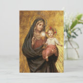 Carte De Remerciements Première communion Marie Jésus et Eucharistie (Debout devant)