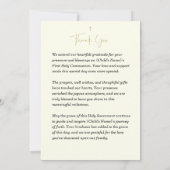 Carte De Remerciements Première communion Marie Jésus et Eucharistie (Dos)