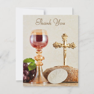 Carte De Remerciements Première Sainte Communion Calice eucharistique é