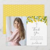 Carte De Remerciements Première Sainte Communion Citrons Croix d'argent P (Devant / Derrière)