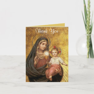 Carte De Remerciements Première Sainte Communion Eucharistie Catholique M