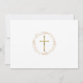 Carte De Remerciements Première Sainte Communion Or Floral Garland Photo (Dos)
