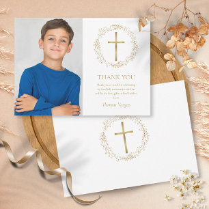 Carte De Remerciements Première Sainte Communion Photo de guirlande flora